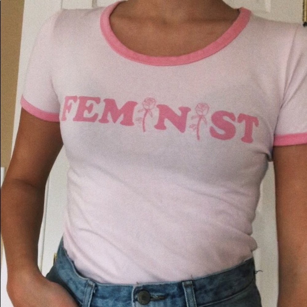 Baby Pink Feminist H&M Top